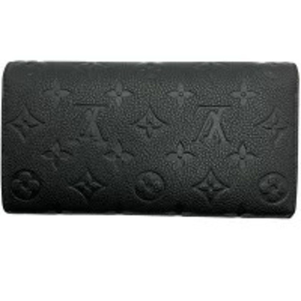 LOUIS VUITTON Monogram Empreinte Portefeuille Sarah Long Wallet Black Noir - Picture 2 of 8
